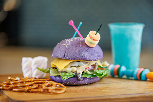 Purple Bun Fun Burger